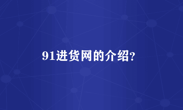 91进货网的介绍？