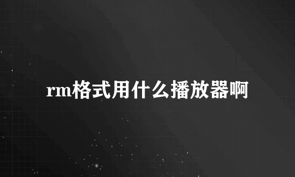 rm格式用什么播放器啊