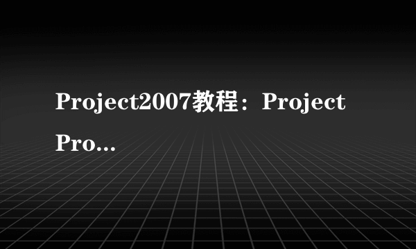 Project2007教程：Project Professional介绍 -电脑资料