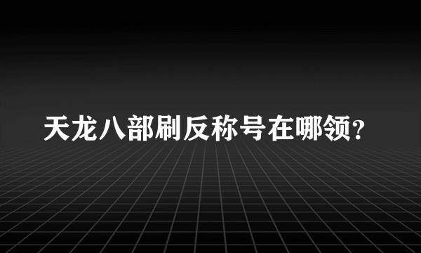 天龙八部刷反称号在哪领？