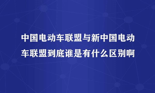 中国电动车联盟与新中国电动车联盟到底谁是有什么区别啊