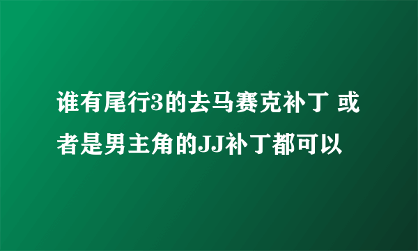 谁有尾行3的去马赛克补丁 或者是男主角的JJ补丁都可以