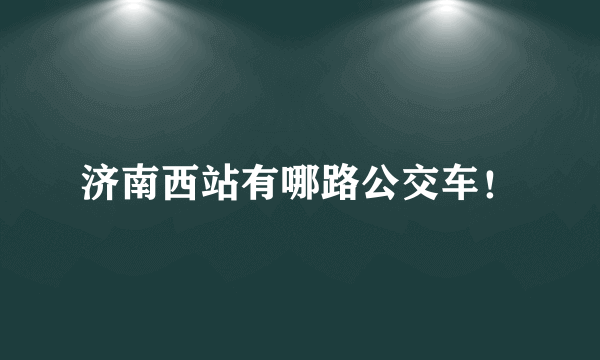 济南西站有哪路公交车！