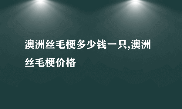 澳洲丝毛梗多少钱一只,澳洲丝毛梗价格