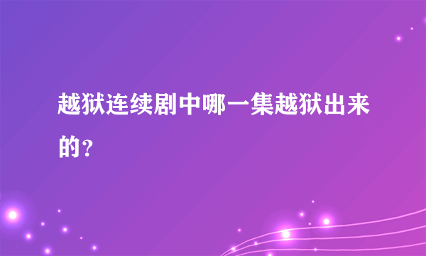 越狱连续剧中哪一集越狱出来的？