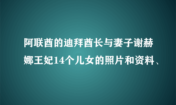 阿联酋的迪拜酋长与妻子谢赫娜王妃14个儿女的照片和资料、