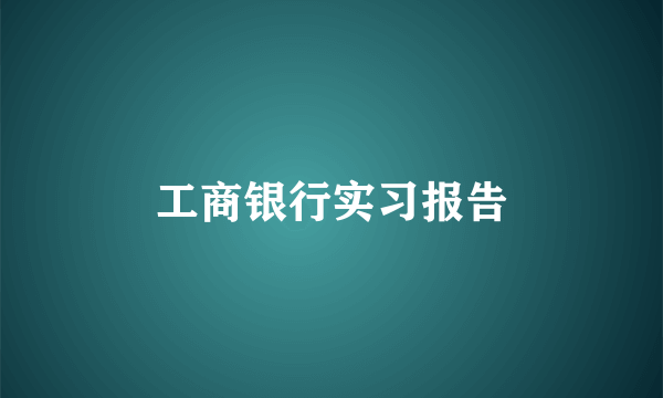 工商银行实习报告