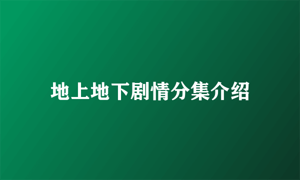 地上地下剧情分集介绍