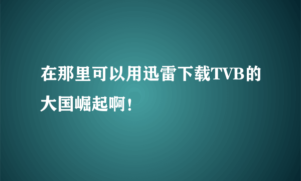 在那里可以用迅雷下载TVB的大国崛起啊！