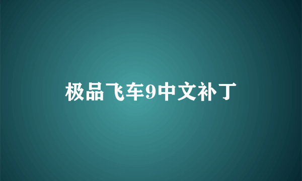 极品飞车9中文补丁