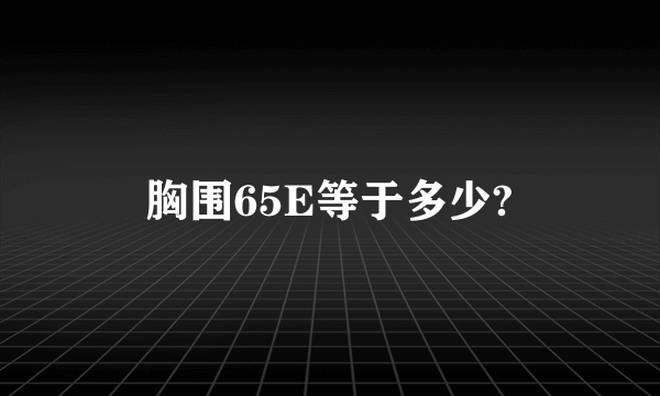 胸围65E等于多少?