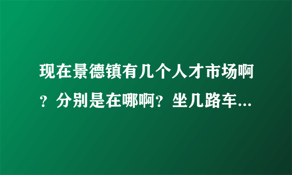 现在景德镇有几个人才市场啊？分别是在哪啊？坐几路车在哪个站下啊？下了车之后往哪走