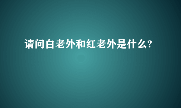 请问白老外和红老外是什么?