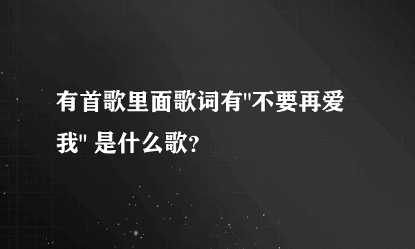 有首歌里面歌词有