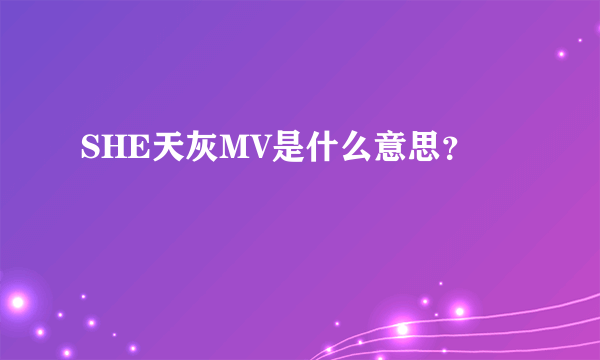 SHE天灰MV是什么意思？