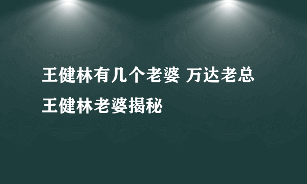 王健林有几个老婆 万达老总王健林老婆揭秘