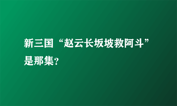 新三国“赵云长坂坡救阿斗”是那集？