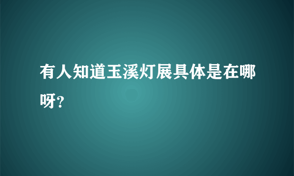 有人知道玉溪灯展具体是在哪呀？