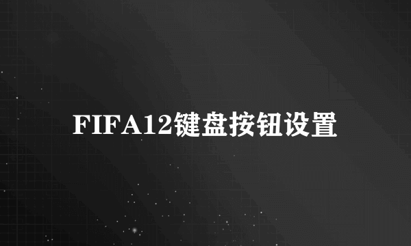 FIFA12键盘按钮设置