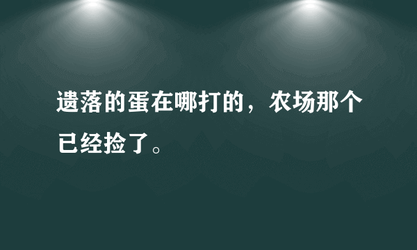 遗落的蛋在哪打的，农场那个已经捡了。