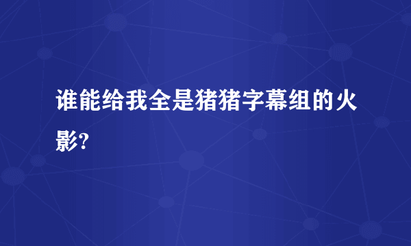 谁能给我全是猪猪字幕组的火影?