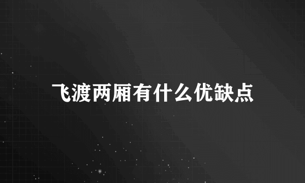 飞渡两厢有什么优缺点