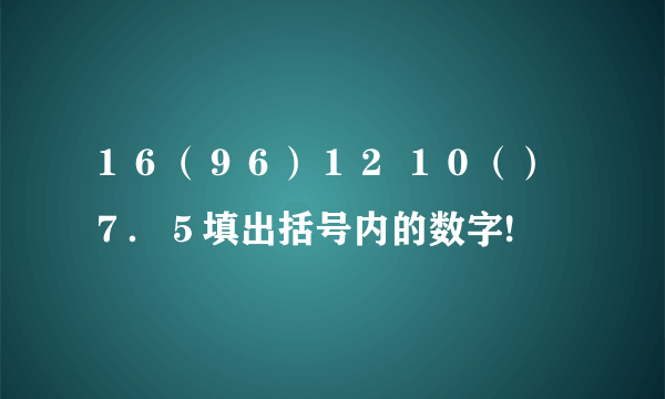 １６（９６）１２ １０（）７．５填出括号内的数字!