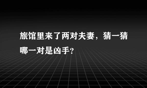 旅馆里来了两对夫妻，猜一猜哪一对是凶手？