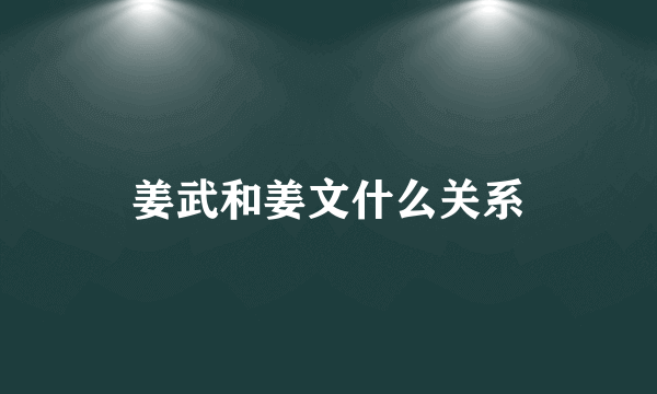 姜武和姜文什么关系