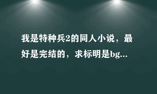 我是特种兵2的同人小说，最好是完结的，求标明是bg还是bl的