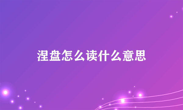 涅盘怎么读什么意思