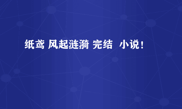 纸鸢 风起涟漪 完结  小说！