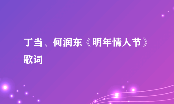 丁当、何润东《明年情人节》歌词