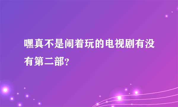 嘿真不是闹着玩的电视剧有没有第二部？