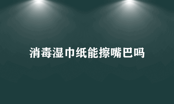 消毒湿巾纸能擦嘴巴吗