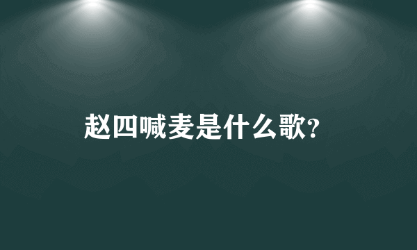 赵四喊麦是什么歌？