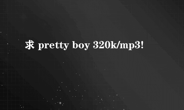 求 pretty boy 320k/mp3!