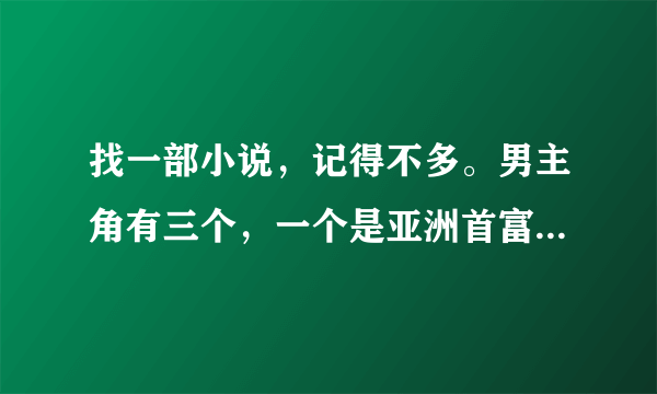 找一部小说，记得不多。男主角有三个，一个是亚洲首富的儿子，叫什么修，一个姓韩，另一个忘了，