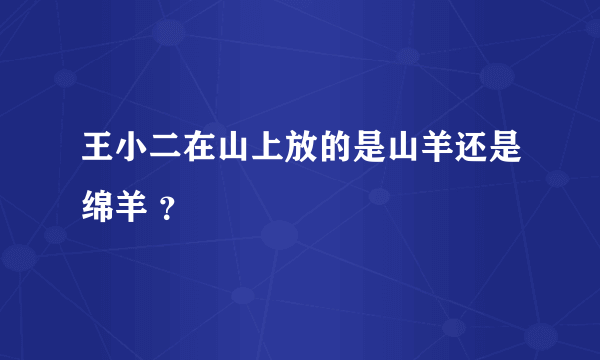 王小二在山上放的是山羊还是绵羊 ？