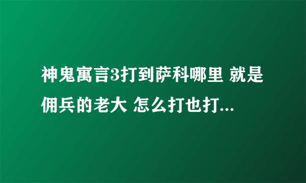 神鬼寓言3打到萨科哪里 就是佣兵的老大 怎么打也打不死， 怎么回事啊