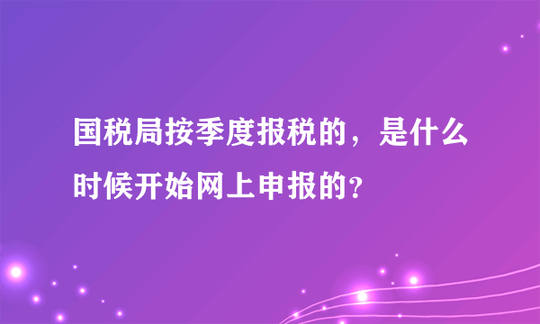 国税局按季度报税的，是什么时候开始网上申报的？