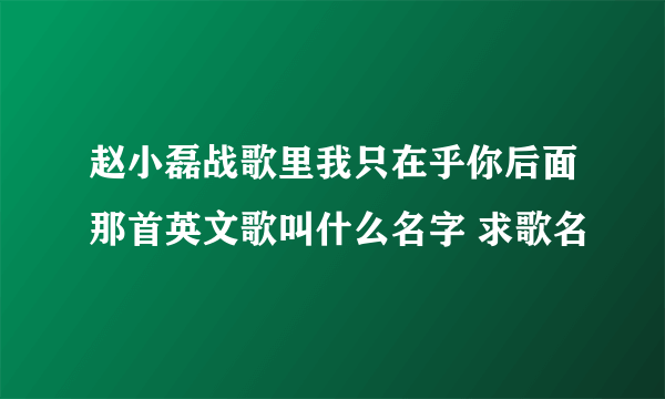 赵小磊战歌里我只在乎你后面那首英文歌叫什么名字 求歌名