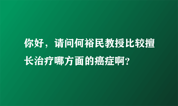 你好，请问何裕民教授比较擅长治疗哪方面的癌症啊？