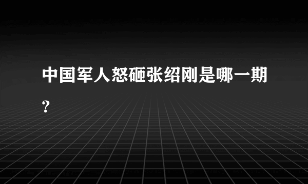 中国军人怒砸张绍刚是哪一期？