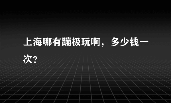 上海哪有蹦极玩啊，多少钱一次？