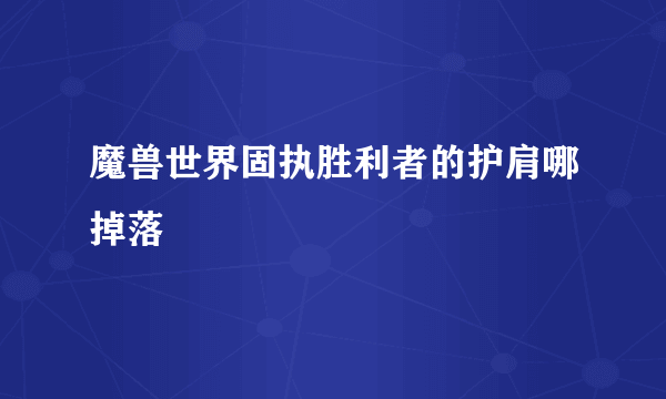 魔兽世界固执胜利者的护肩哪掉落