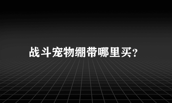 战斗宠物绷带哪里买？