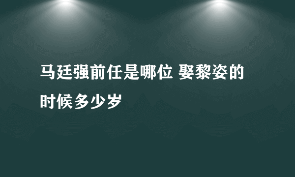 马廷强前任是哪位 娶黎姿的时候多少岁