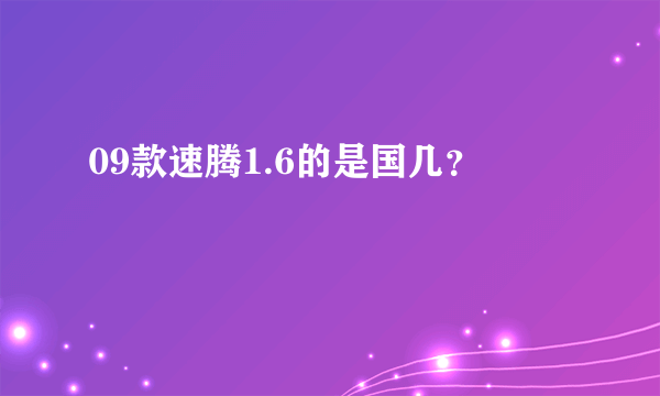 09款速腾1.6的是国几？