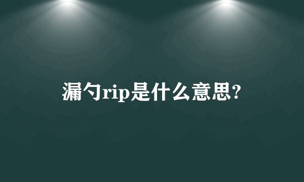 漏勺rip是什么意思?